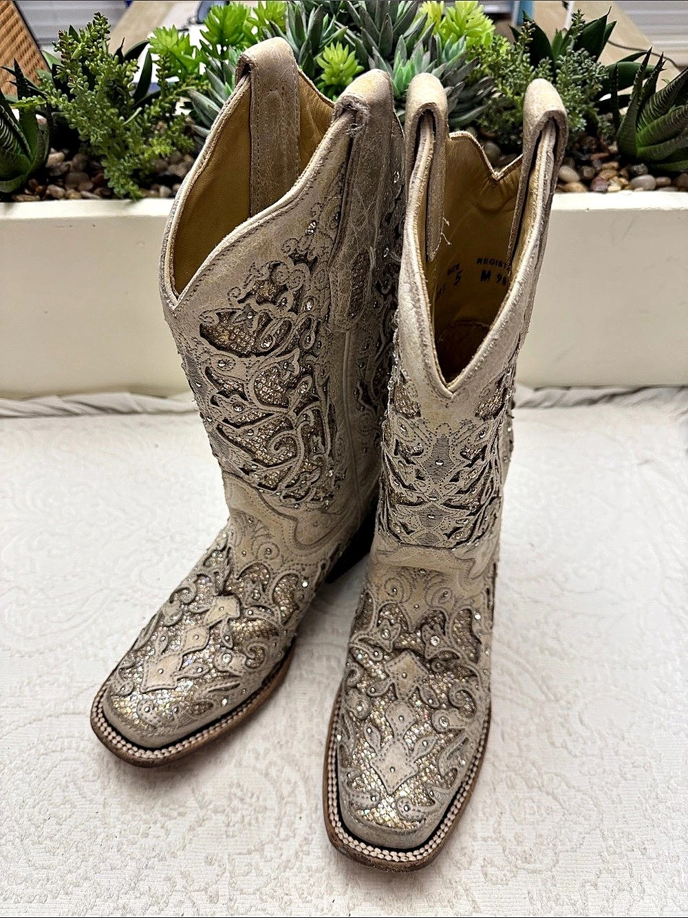 Corral US 5 Embellished Square Toe Western Boots